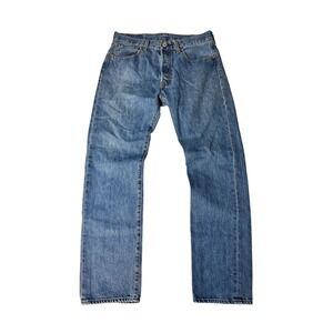 Levis 501 Original Fit Mens Jeans Medium Wash Blue Straight Leg W31 L30 Buttonup